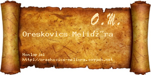 Oreskovics Melióra névjegykártya